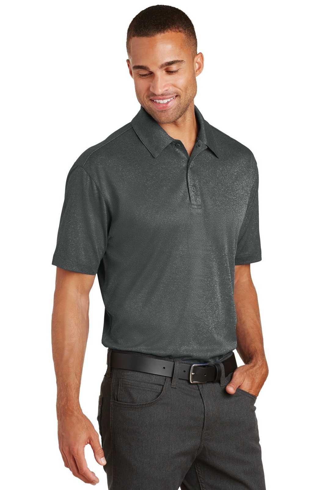 Port Authority K576 Trace Heather Polo - Charcoal Heather - HIT a Double - 4