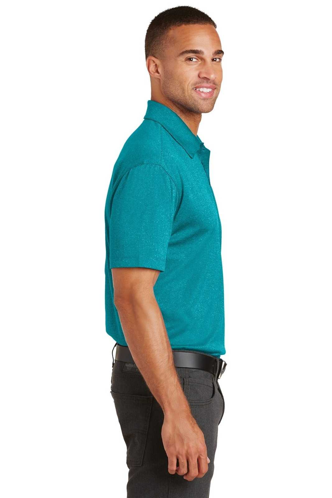 Port Authority K576 Trace Heather Polo - Tropic Blue Heather - HIT a Double - 3