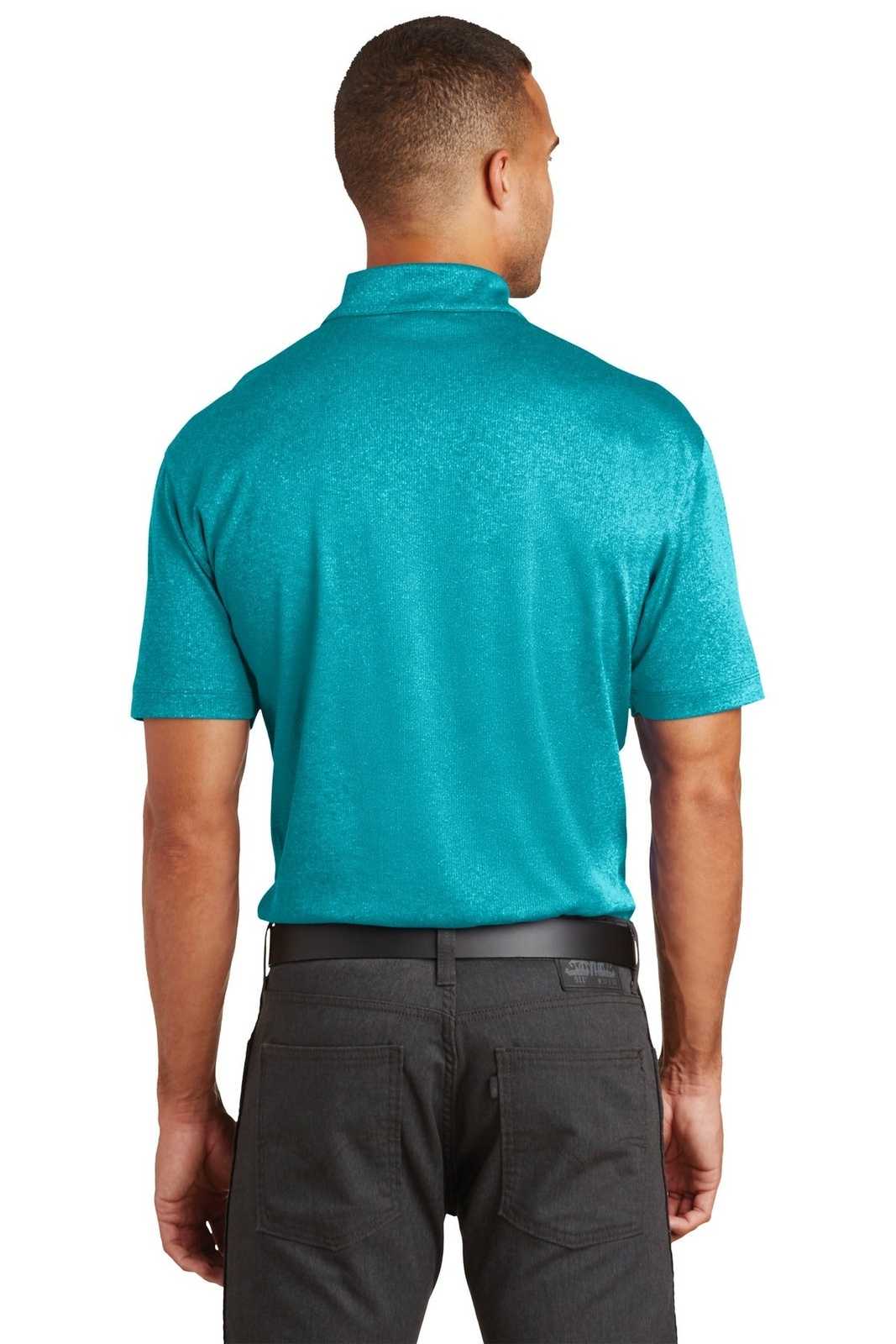 Port Authority K576 Trace Heather Polo - Tropic Blue Heather - HIT a Double - 2