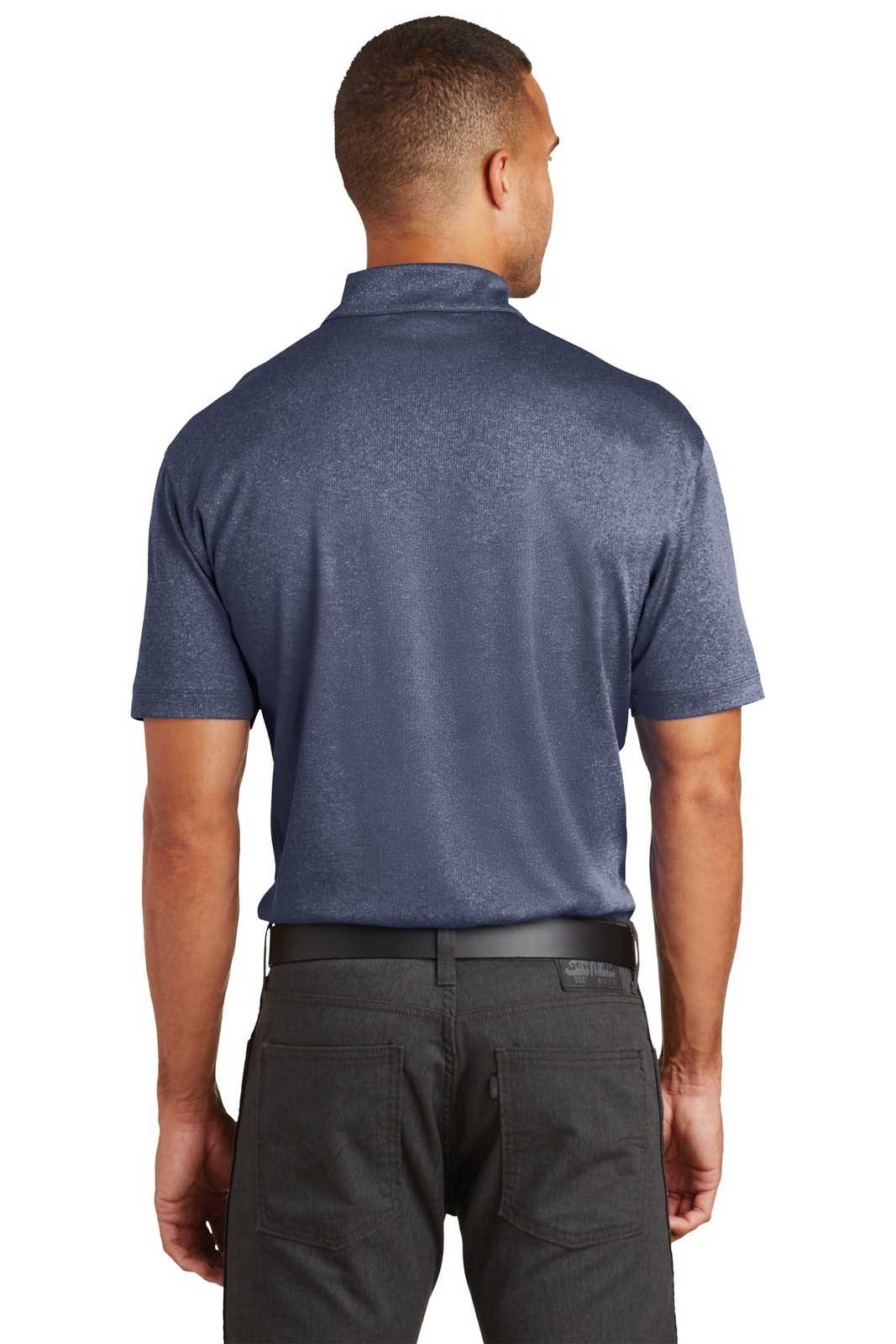 Port Authority K576 Trace Heather Polo - True Navy Heather - HIT a Double - 2