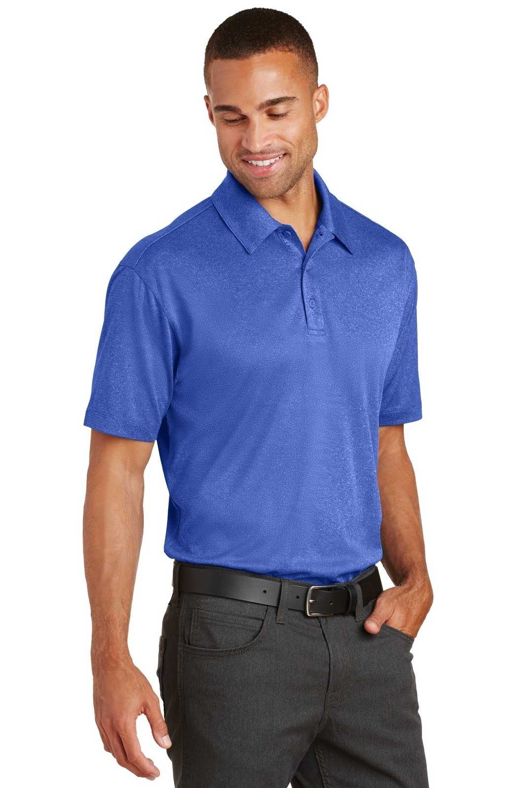 Port Authority K576 Trace Heather Polo - True Royal Heather - HIT a Double - 4
