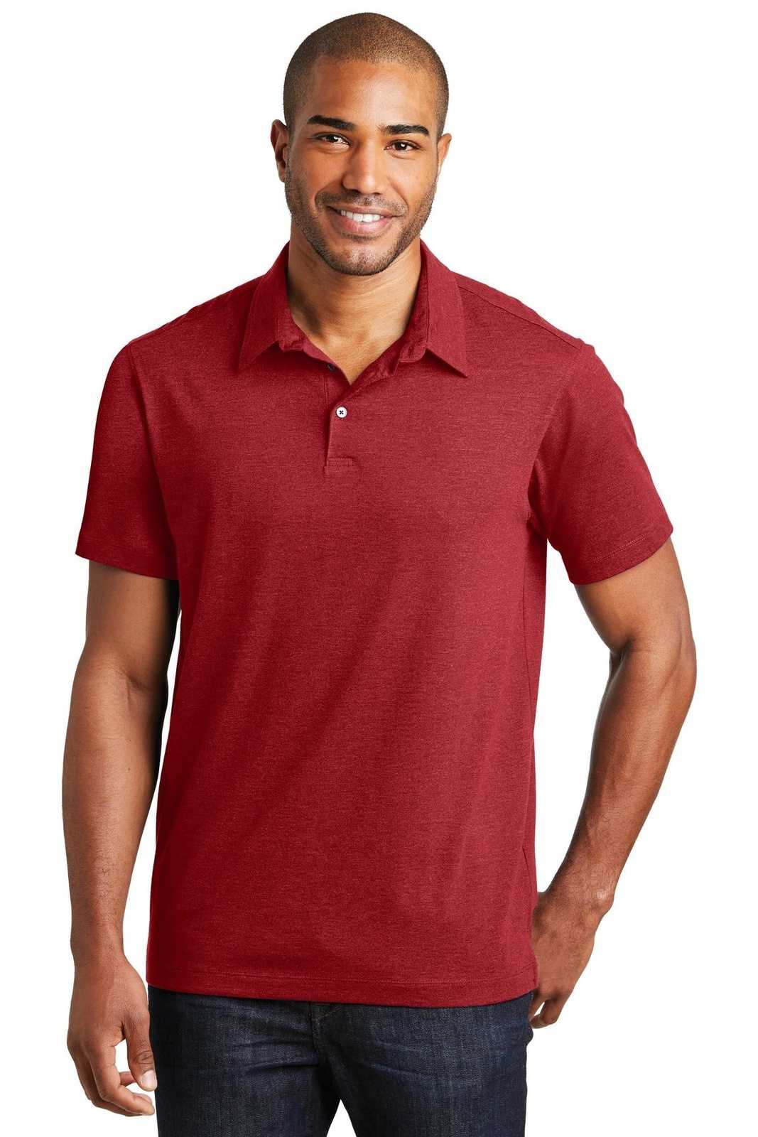 Port Authority K577 Meridian Cotton Blend Polo - Flame Red - HIT a Double - 1