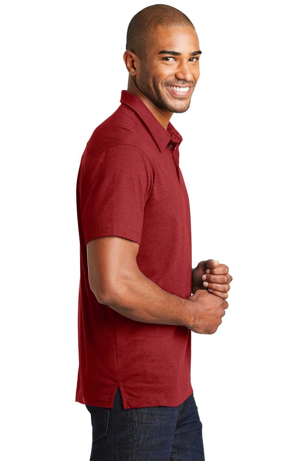 Port Authority K577 Meridian Cotton Blend Polo - Flame Red - HIT a Double - 3