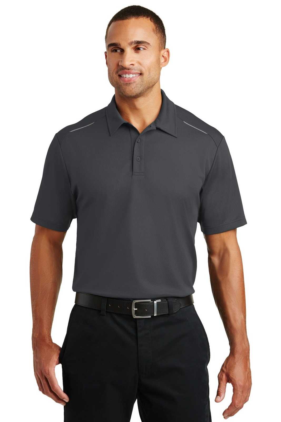 Port Authority K580 Pinpoint Mesh Polo - Battleship Gray - HIT a Double - 1