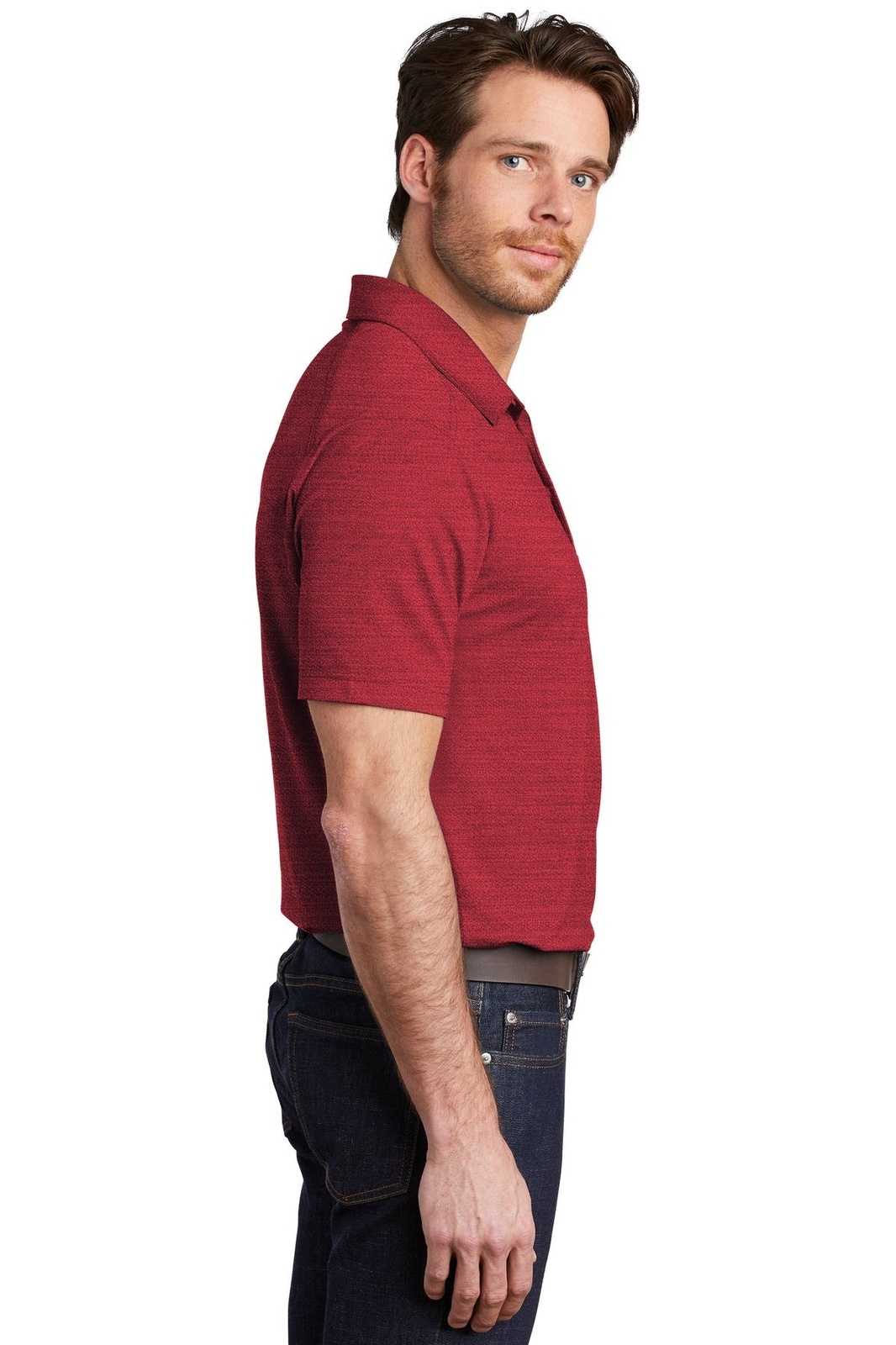 Port Authority K583 Stretch Heather Polo - Red Black - HIT a Double - 3