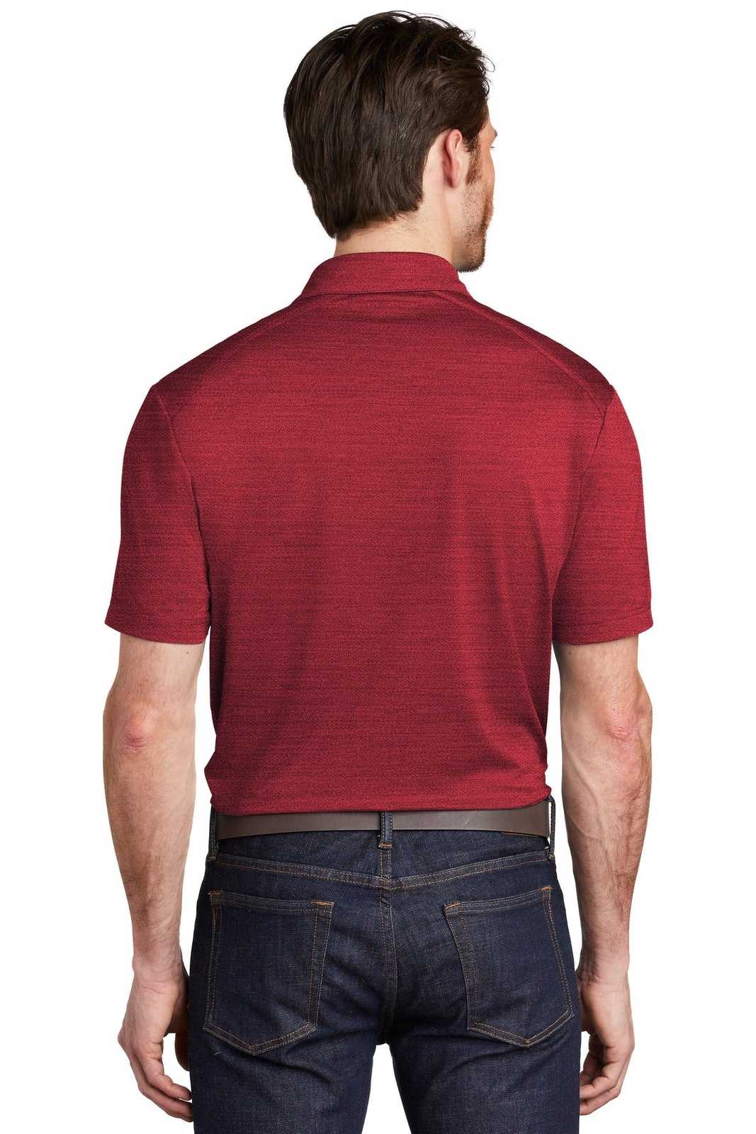 Port Authority K583 Stretch Heather Polo - Red Black - HIT a Double - 2