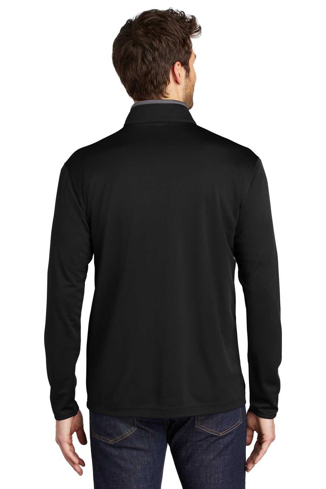 Port Authority K584 Silk Touch Performance 1/4-Zip K584Black Steel Gray - HIT a Double - 2