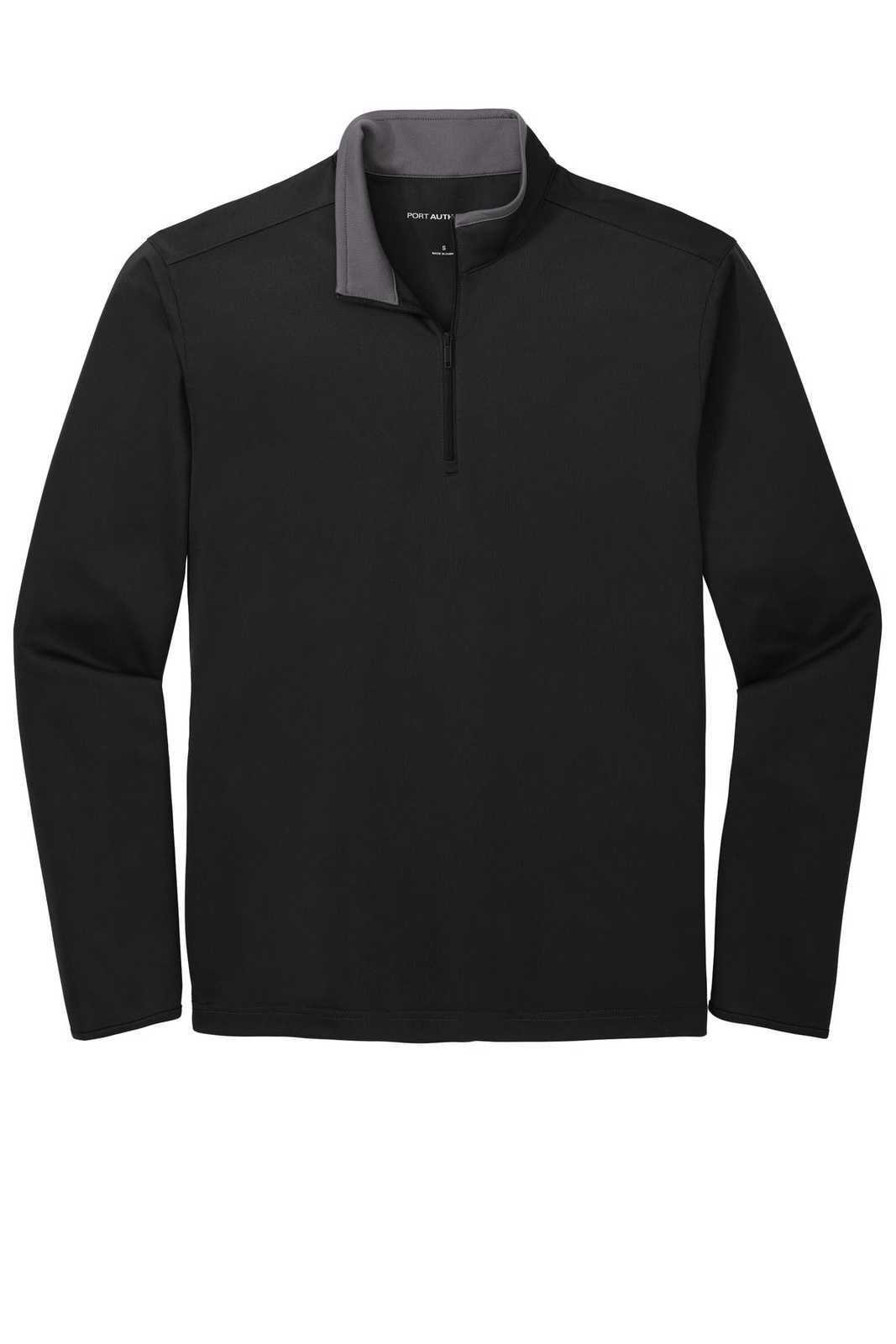 Port Authority K584 Silk Touch Performance 1/4-Zip K584Black Steel Gray - HIT a Double - 5