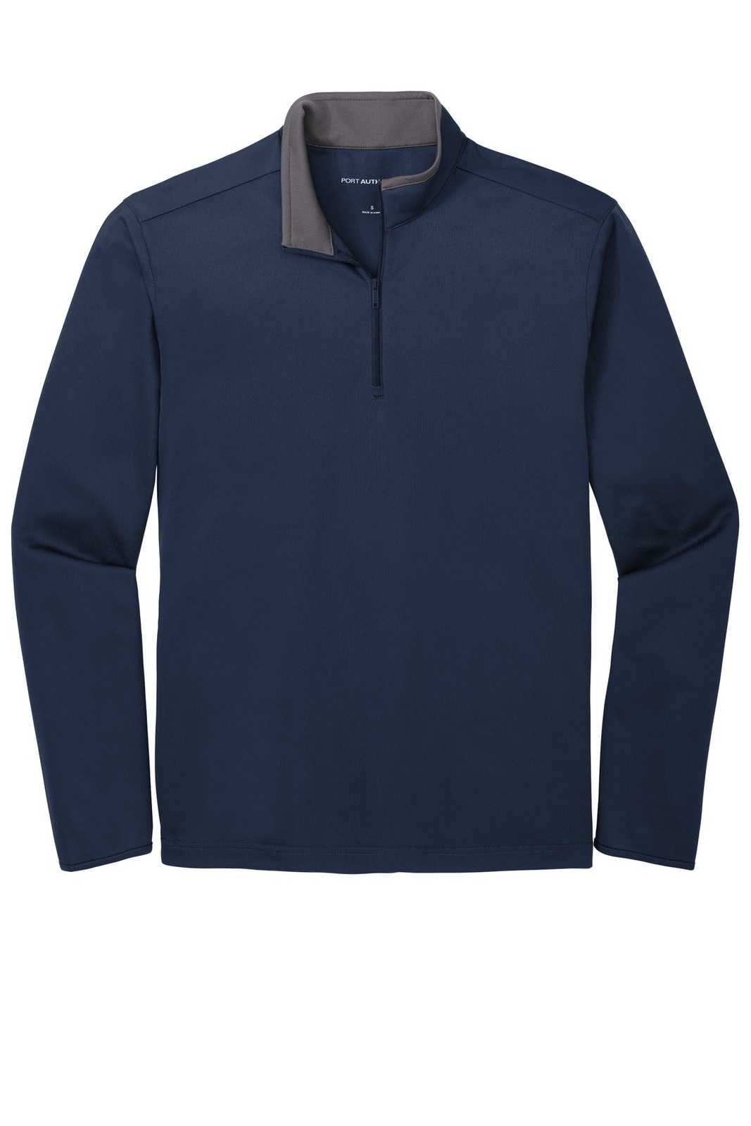 Port Authority K584 Silk Touch Performance 1/4-Zip K584Navy Steel Gray - HIT a Double - 5