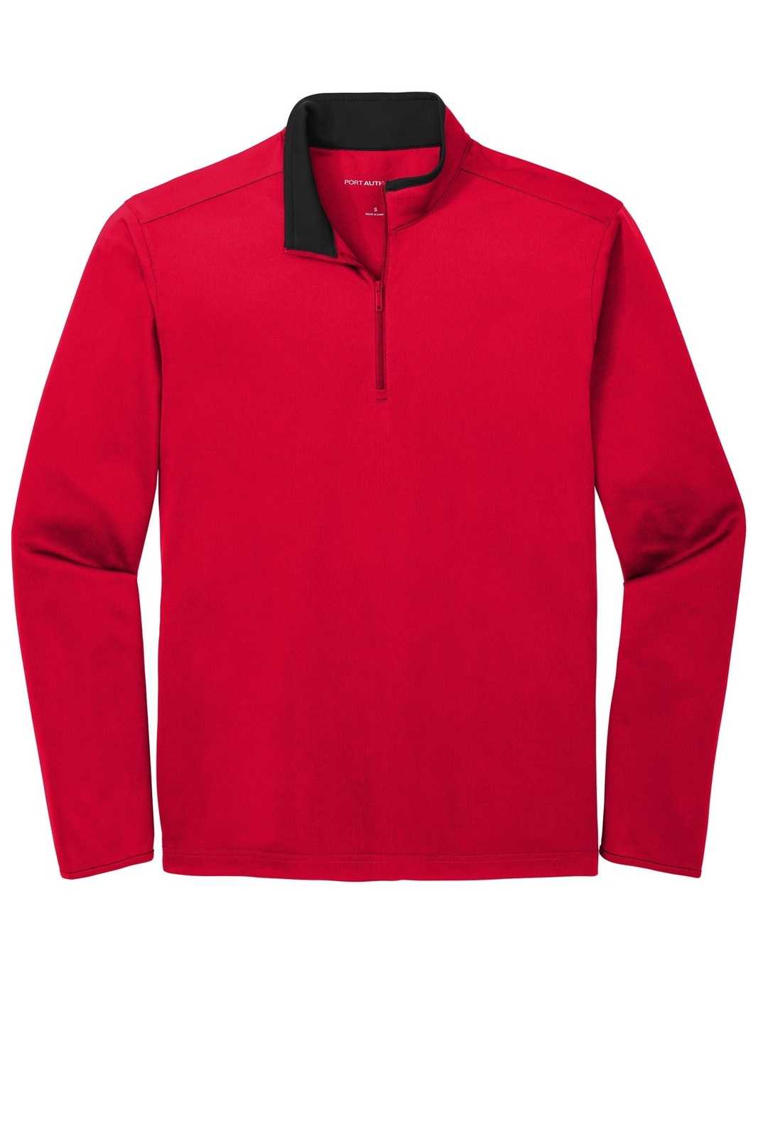 Port Authority K584 Silk Touch Performance 1/4-Zip K584Red Black - HIT a Double - 5