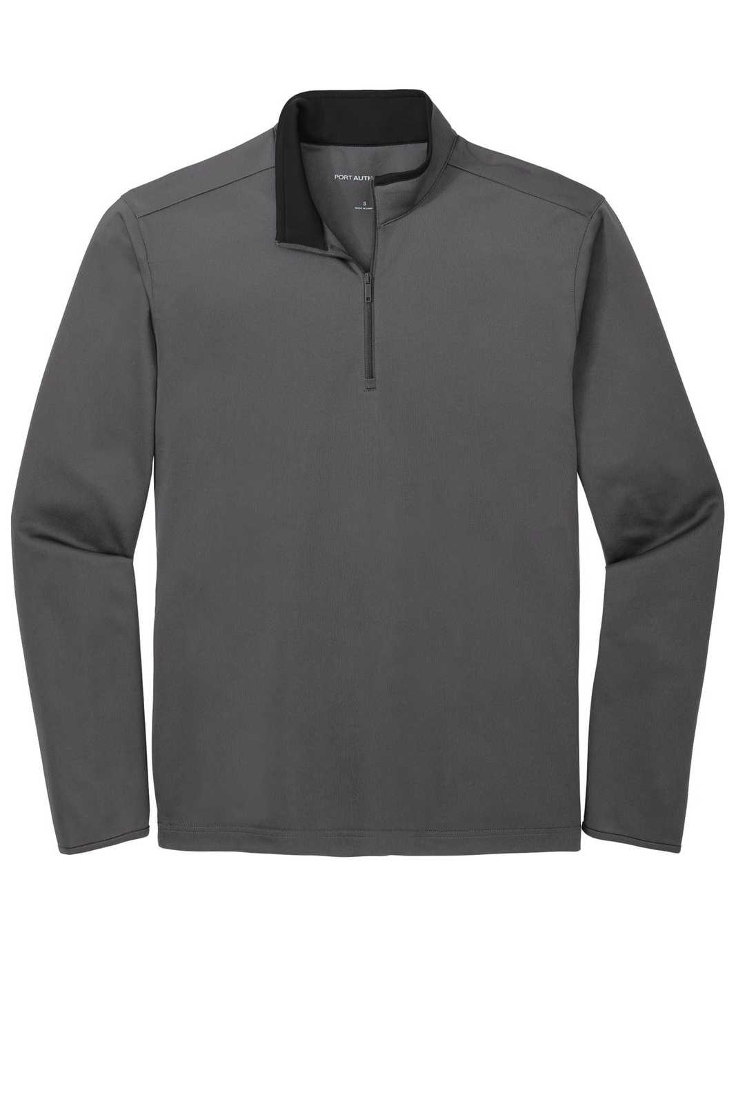 Port Authority K584 Silk Touch Performance 1/4-Zip K584Steel Gray Black - HIT a Double - 5