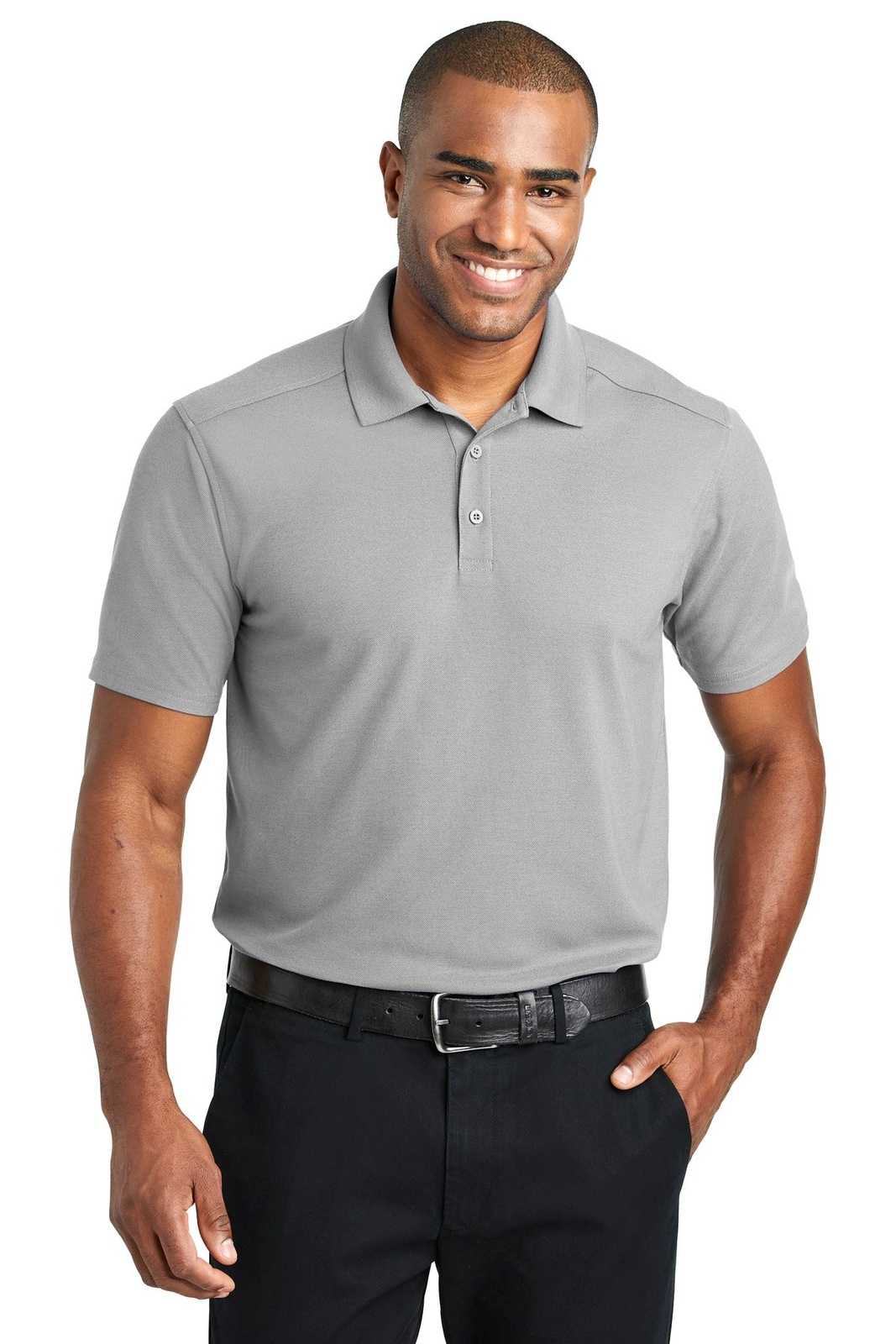 Port Authority K600 EZPerformance Pique Polo - Gusty Gray - HIT a Double - 1