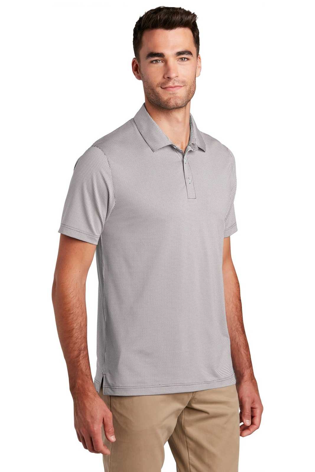 Port Authority K646 Gingham Polo - Gusty Gray White - HIT a Double - 4