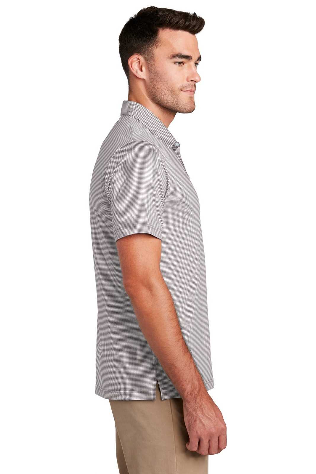 Port Authority K646 Gingham Polo - Gusty Gray White - HIT a Double - 3