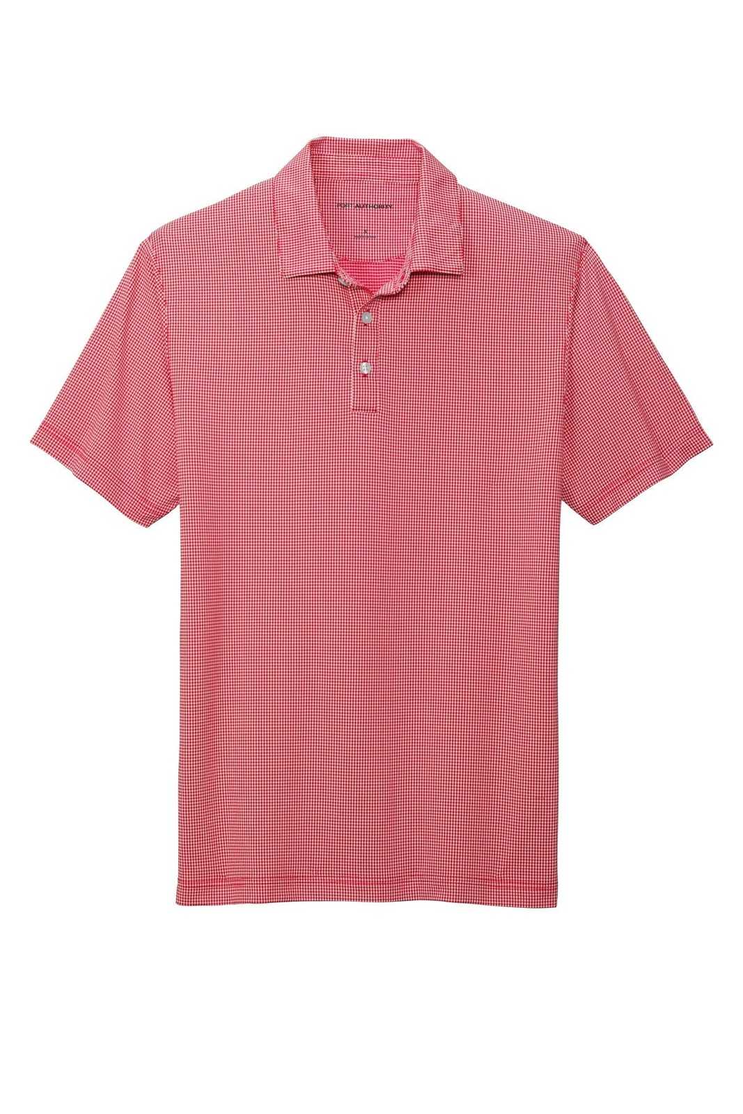Port Authority K646 Gingham Polo - Rich Red White - HIT a Double - 5