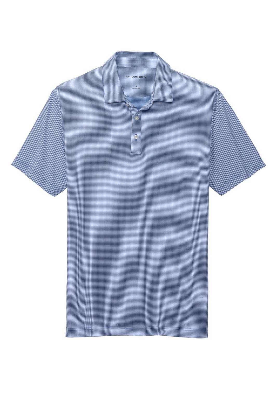 Port Authority K646 Gingham Polo - True Royal White - HIT a Double - 5