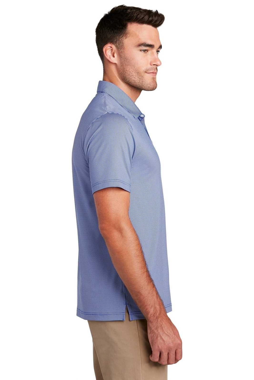 Port Authority K646 Gingham Polo - True Royal White - HIT a Double - 3