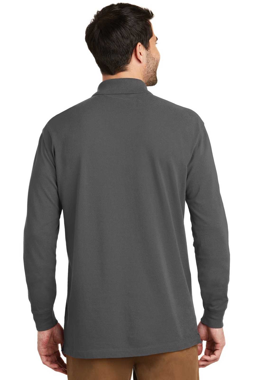 Port Authority K8000LS EZCotton Long Sleeve Polo - Sterling Gray - HIT a Double - 2