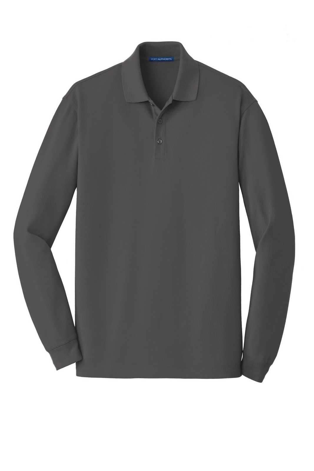 Port Authority K8000LS EZCotton Long Sleeve Polo - Sterling Gray - HIT a Double - 5