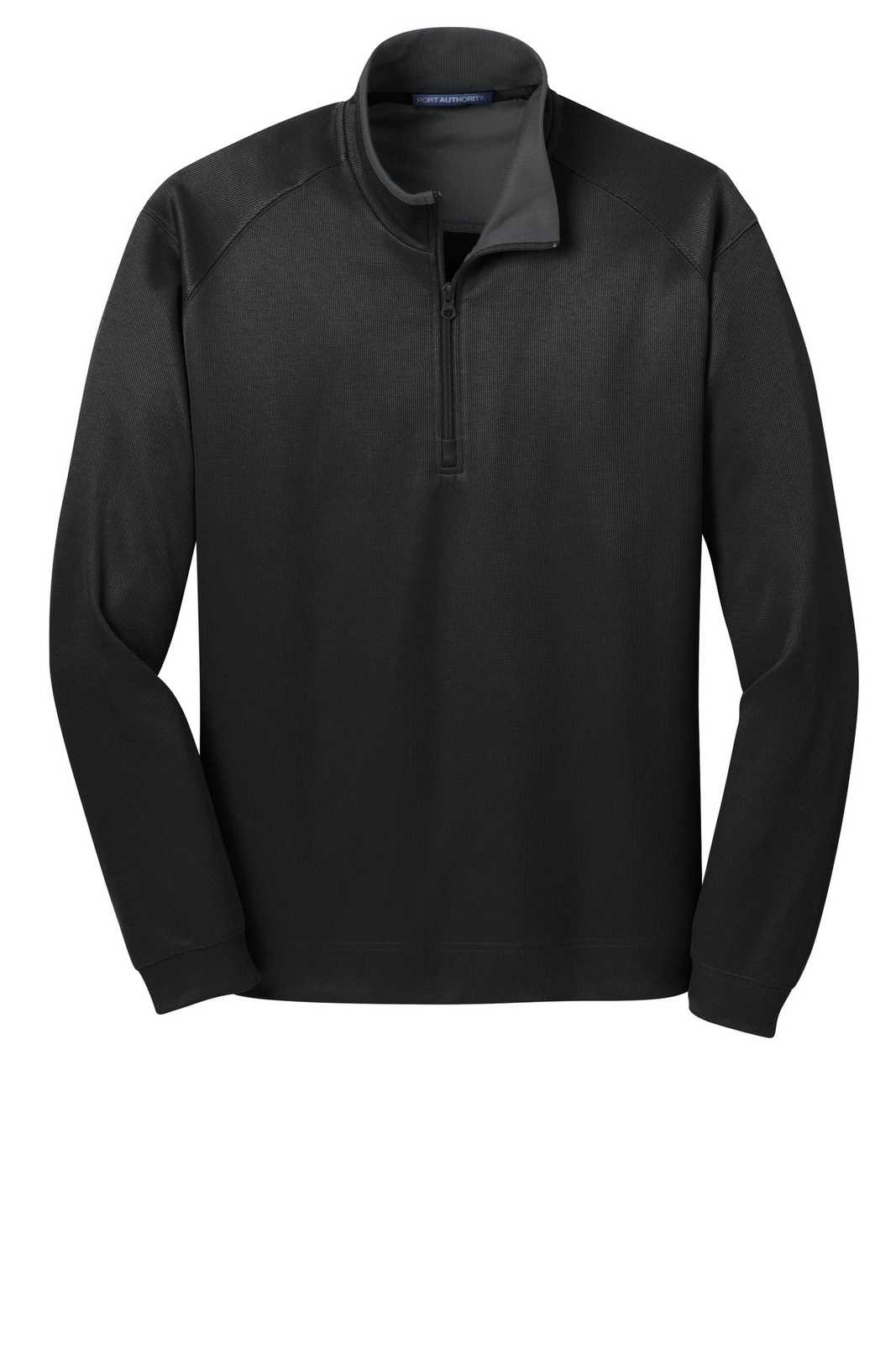 Port Authority K805 Vertical Texture 1/4-Zip Pullover - Black Iron Gray - HIT a Double - 5