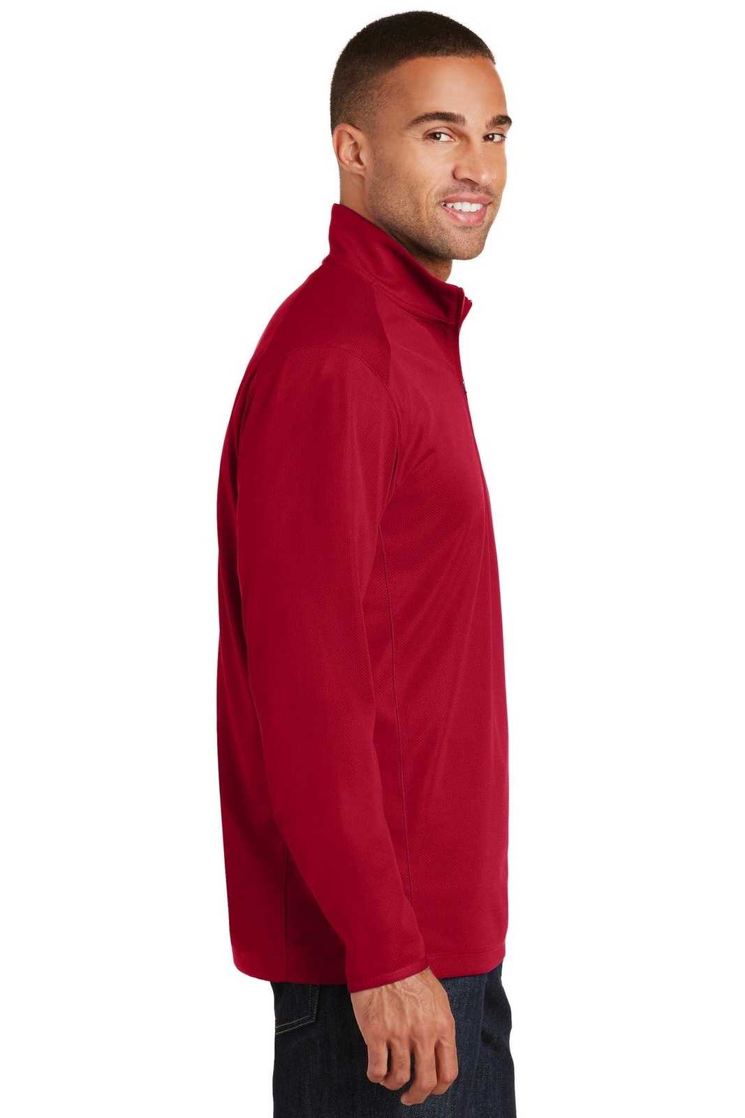 Port Authority K806 Pinpoint Mesh 1/2-Zip - Rich Red - HIT a Double - 3