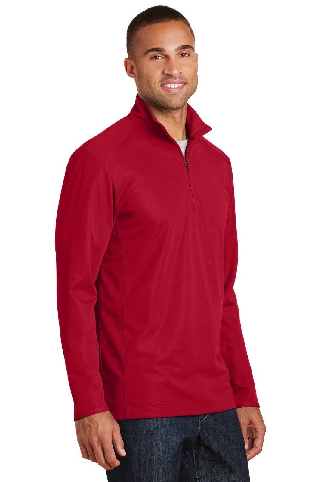 Port Authority K806 Pinpoint Mesh 1/2-Zip - Rich Red - HIT a Double - 4