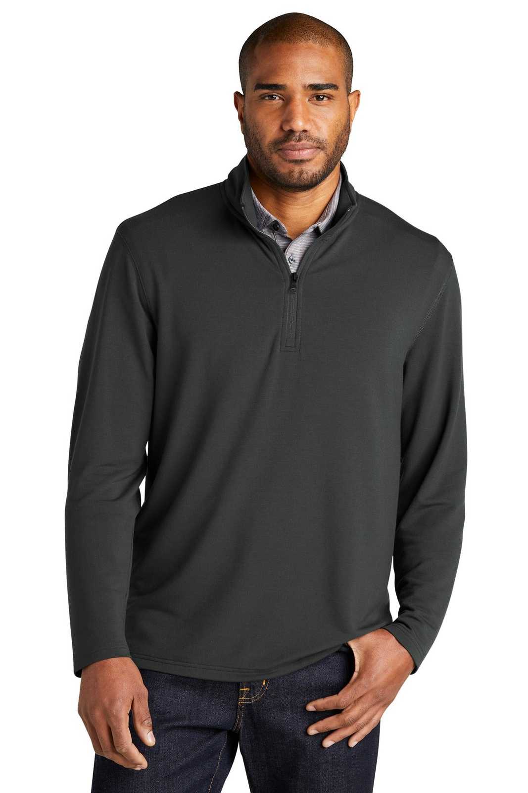 Port Authority K825 Microterry 14-Zip Pullover - Charcoal - HIT a Double - 1