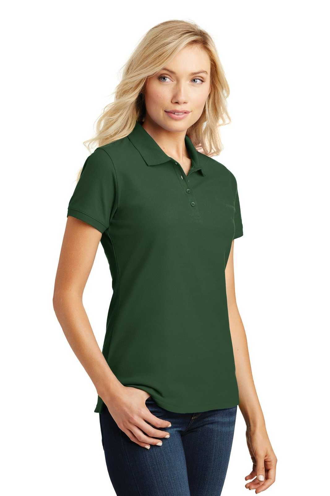 Port Authority L100 Ladies Core Classic Pique Polo - Deep Forest Green - HIT a Double - 4