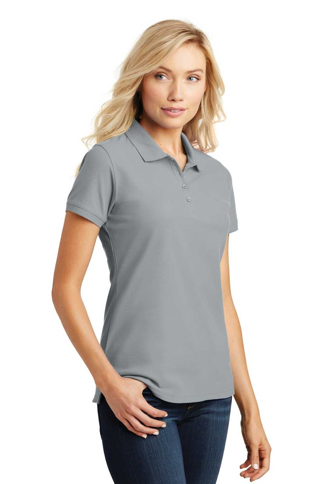 Port Authority L100 Ladies Core Classic Pique Polo - Gusty Gray - HIT a Double - 4
