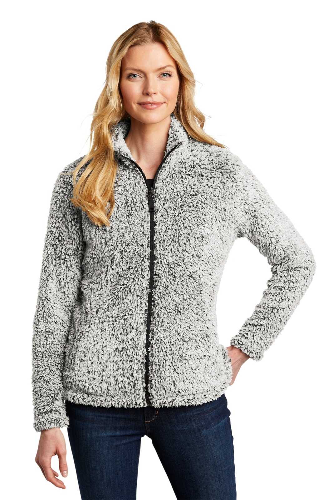 Port Authority L131 Ladies Cozy Fleece Jacket - Gray Heather - HIT a Double - 1