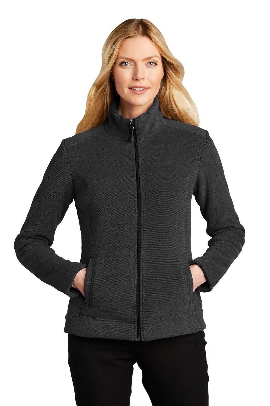 Port Authority L211 Ladies Ultra Warm Brushed Fleece Jacket - Graphite/ Deep Black - HIT a Double - 1