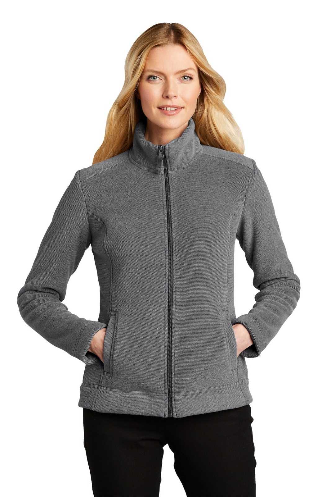 Port Authority L211 Ladies Ultra Warm Brushed Fleece Jacket - Gusty Gray/ Sterling Gray - HIT a Double - 1