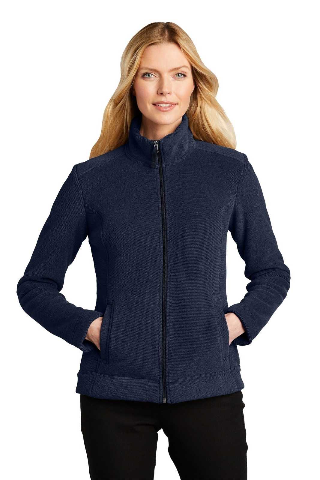 Port Authority L211 Ladies Ultra Warm Brushed Fleece Jacket - Insignia Blue/ River Blue Navy - HIT a Double - 1