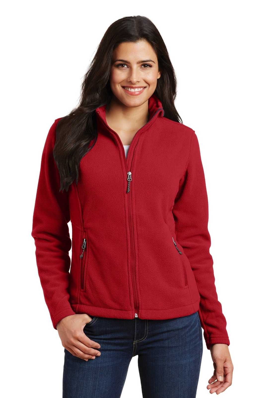 Port Authority L217 Ladies Value Fleece Jacket - True Red - HIT a Double - 1