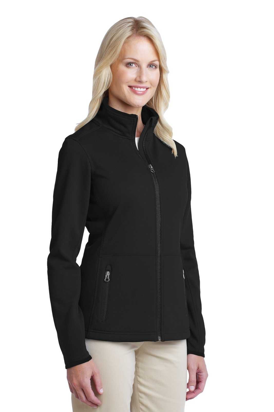 Port Authority L222 Ladies Pique Fleece Jacket - Black - HIT a Double - 4