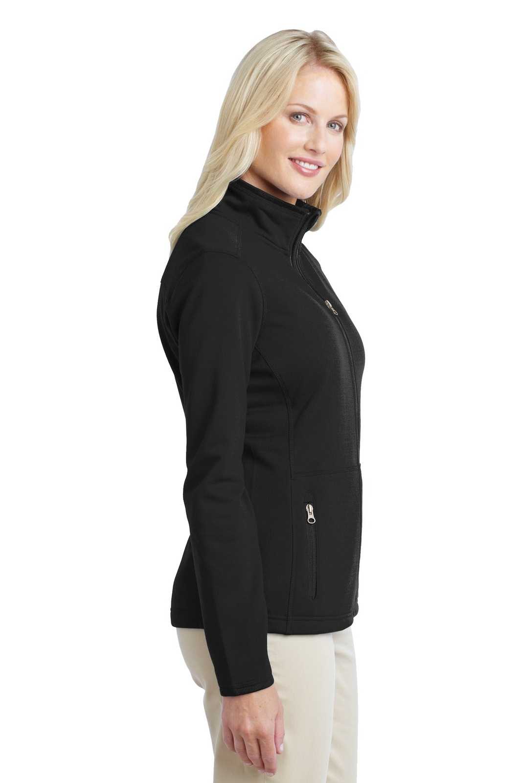 Port Authority L222 Ladies Pique Fleece Jacket - Black - HIT a Double - 3