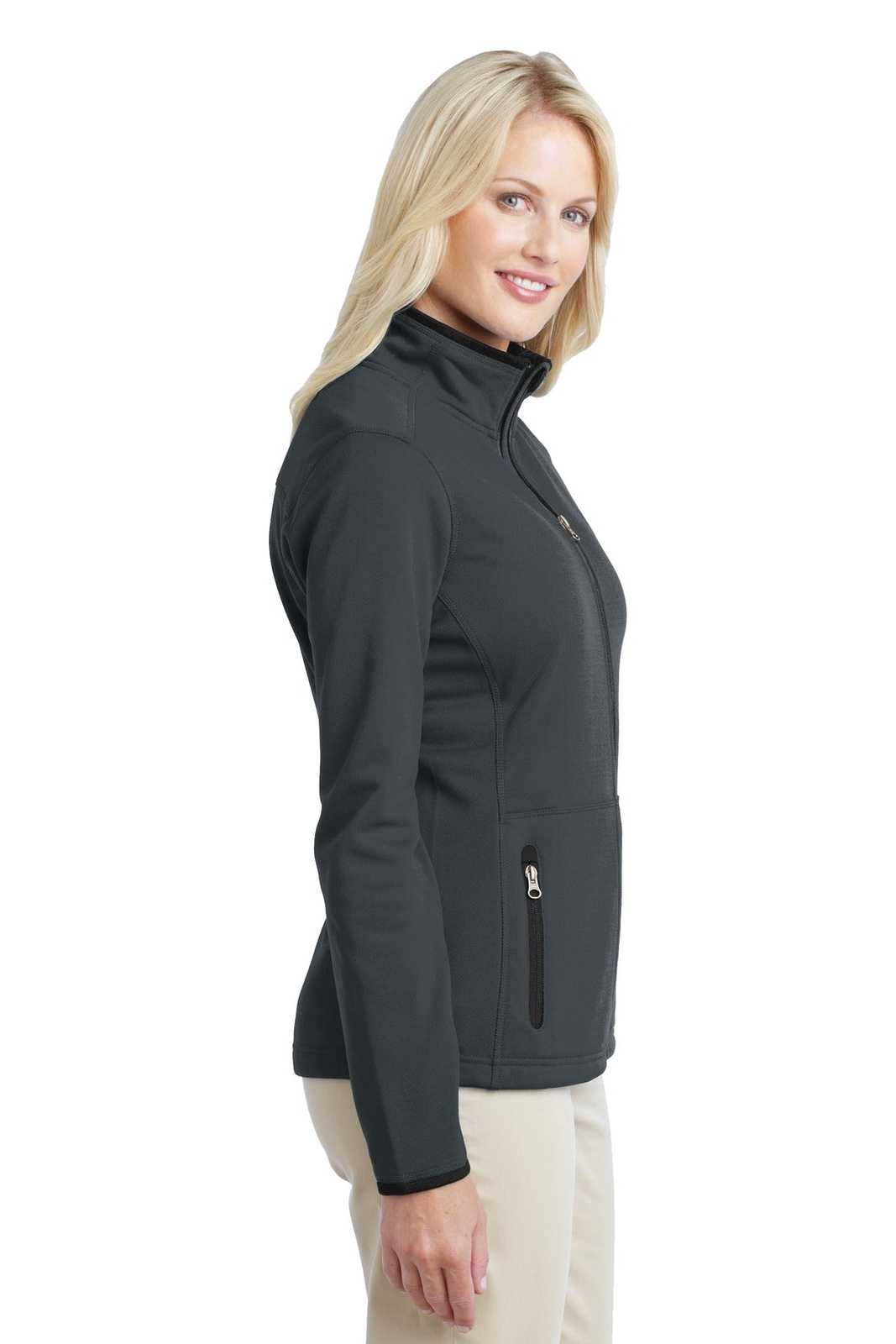 Port Authority L222 Ladies Pique Fleece Jacket - Graphite - HIT a Double - 3