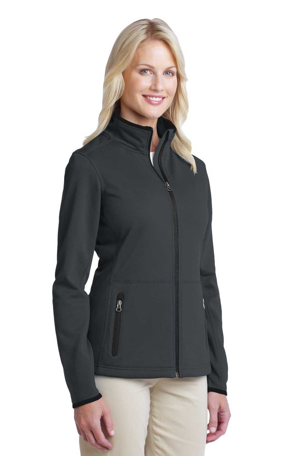 Port Authority L222 Ladies Pique Fleece Jacket - Graphite - HIT a Double - 4