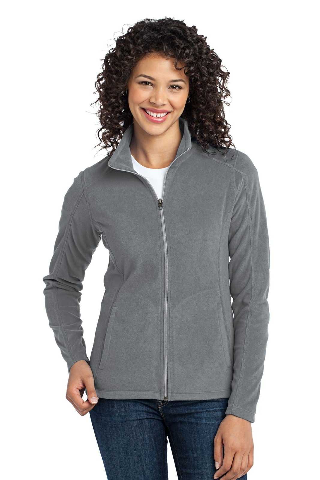 Port Authority L223 Ladies Microfleece Jacket - Pearl Gray - HIT a Double - 1