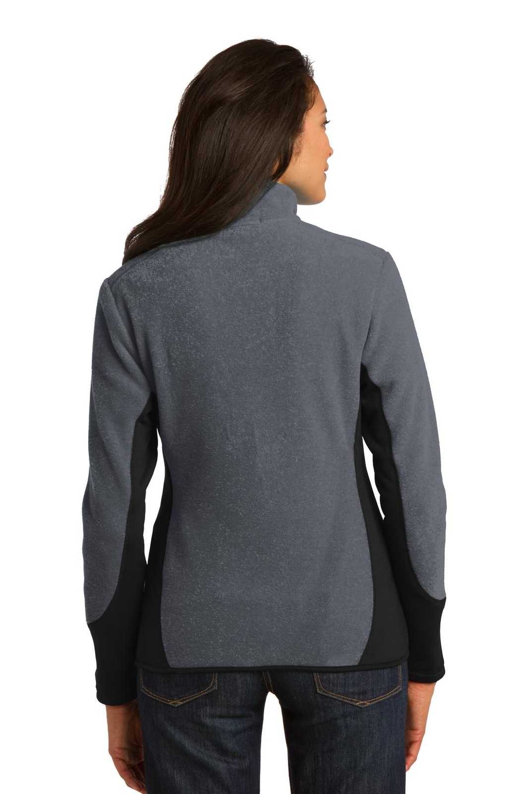 Port Authority L227 Ladies R-Tek Pro Fleece Full-Zip Jacket - Charcoal Heather Black - HIT a Double - 1