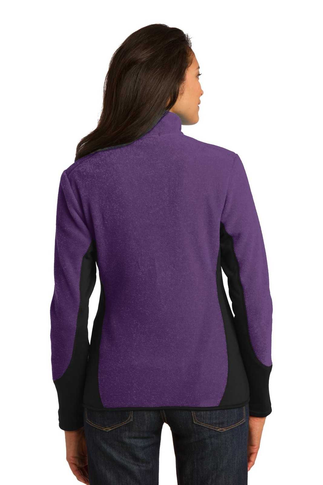 Port Authority L227 Ladies R-Tek Pro Fleece Full-Zip Jacket - Purple Heather Black - HIT a Double - 2