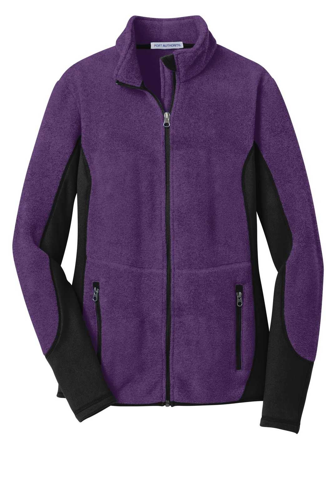 Port Authority L227 Ladies R-Tek Pro Fleece Full-Zip Jacket - Purple Heather Black - HIT a Double - 5