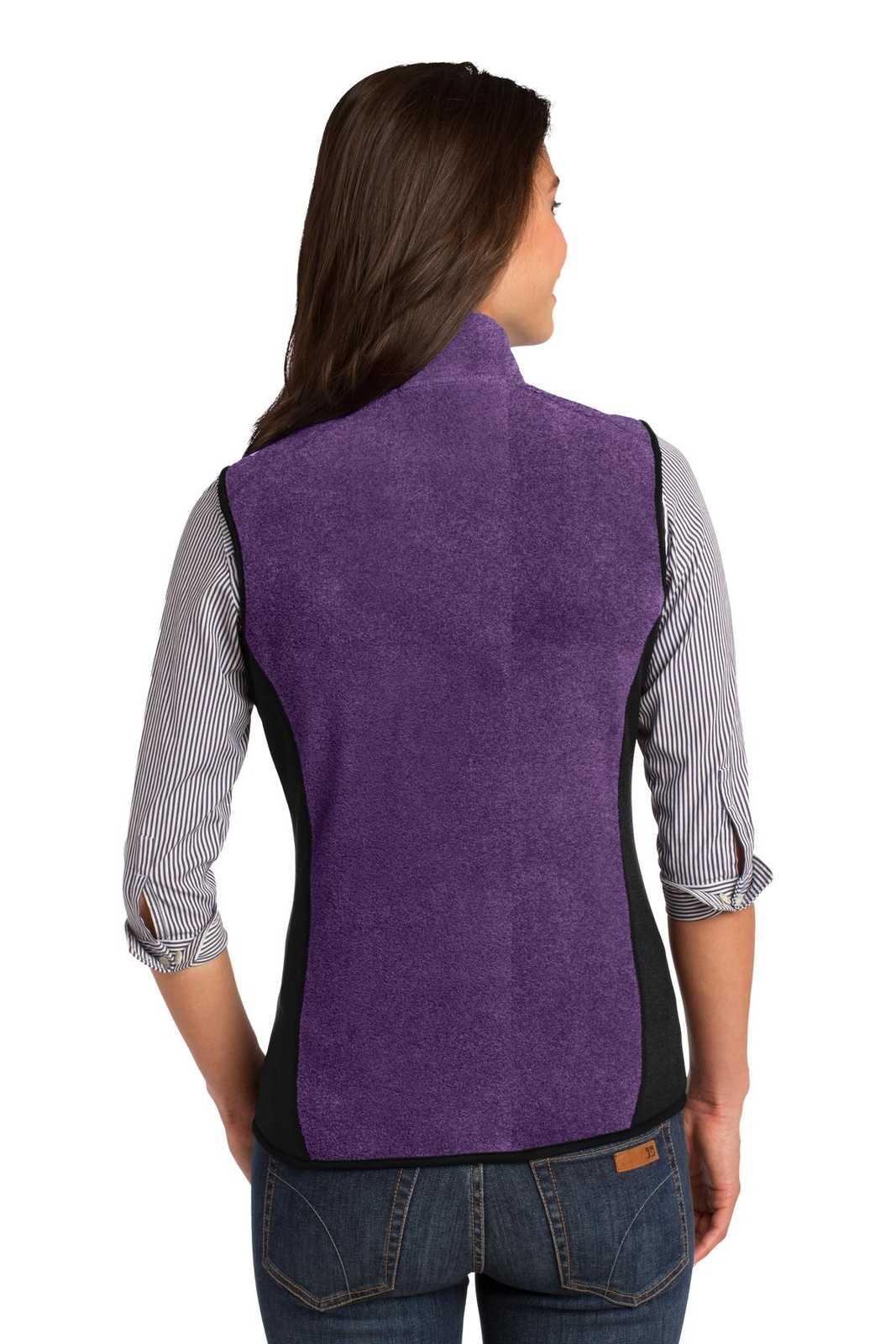 Port Authority L228 Ladies R-Tek Pro Fleece Full-Zip Vest - Purple Heather Black - HIT a Double - 1