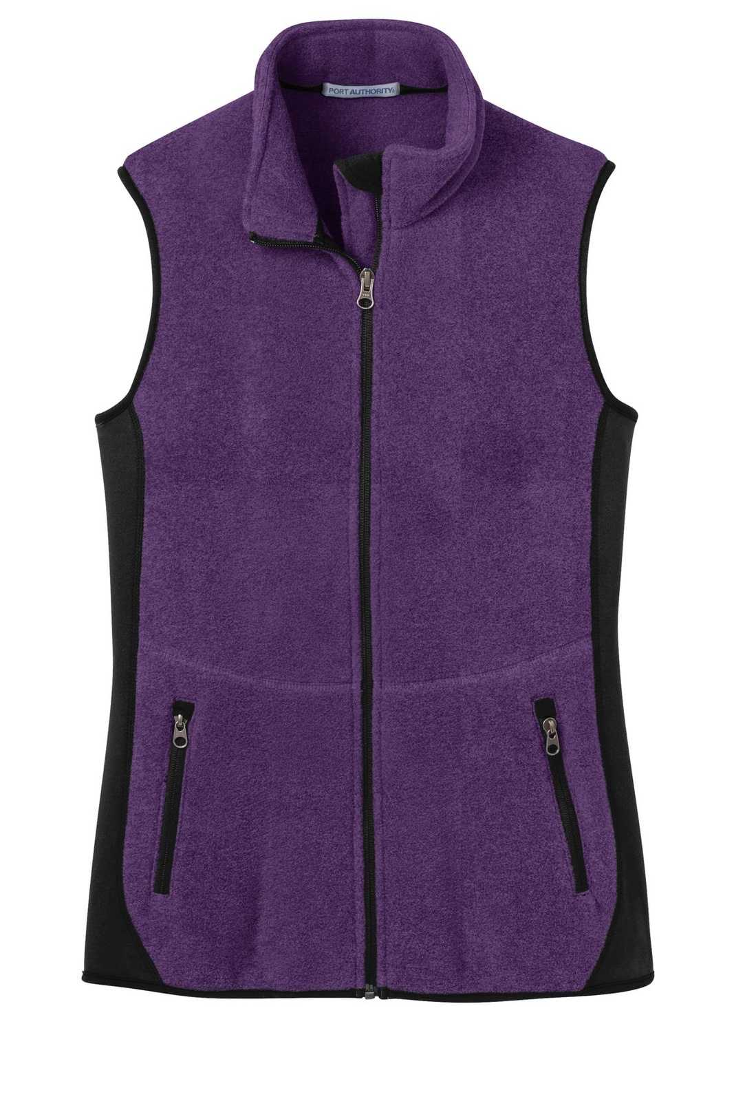 Port Authority L228 Ladies R-Tek Pro Fleece Full-Zip Vest - Purple Heather Black - HIT a Double - 5