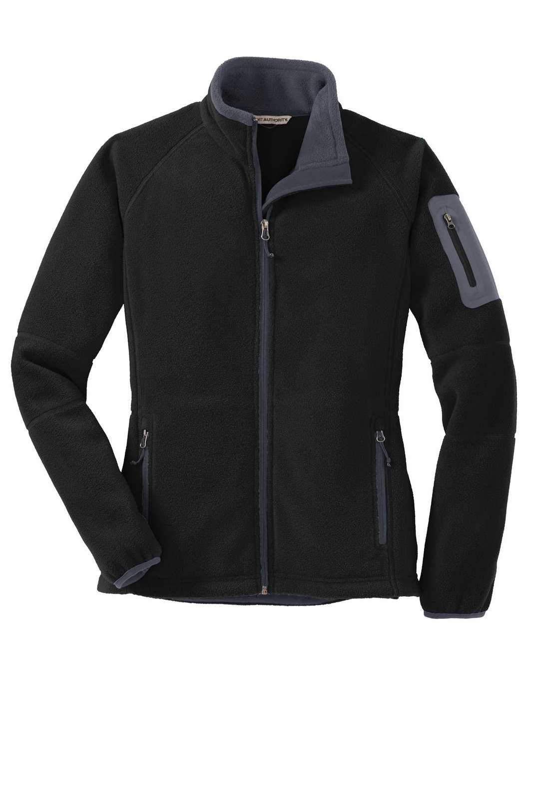 Port Authority L229 Ladies Enhanced Value Fleece Full-Zip Jacket - Black Battleship Gray - HIT a Double - 5