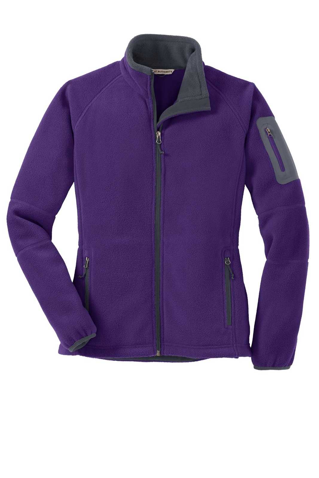 Port Authority L229 Ladies Enhanced Value Fleece Full-Zip Jacket - Bright Purple Battleship Gray - HIT a Double - 5