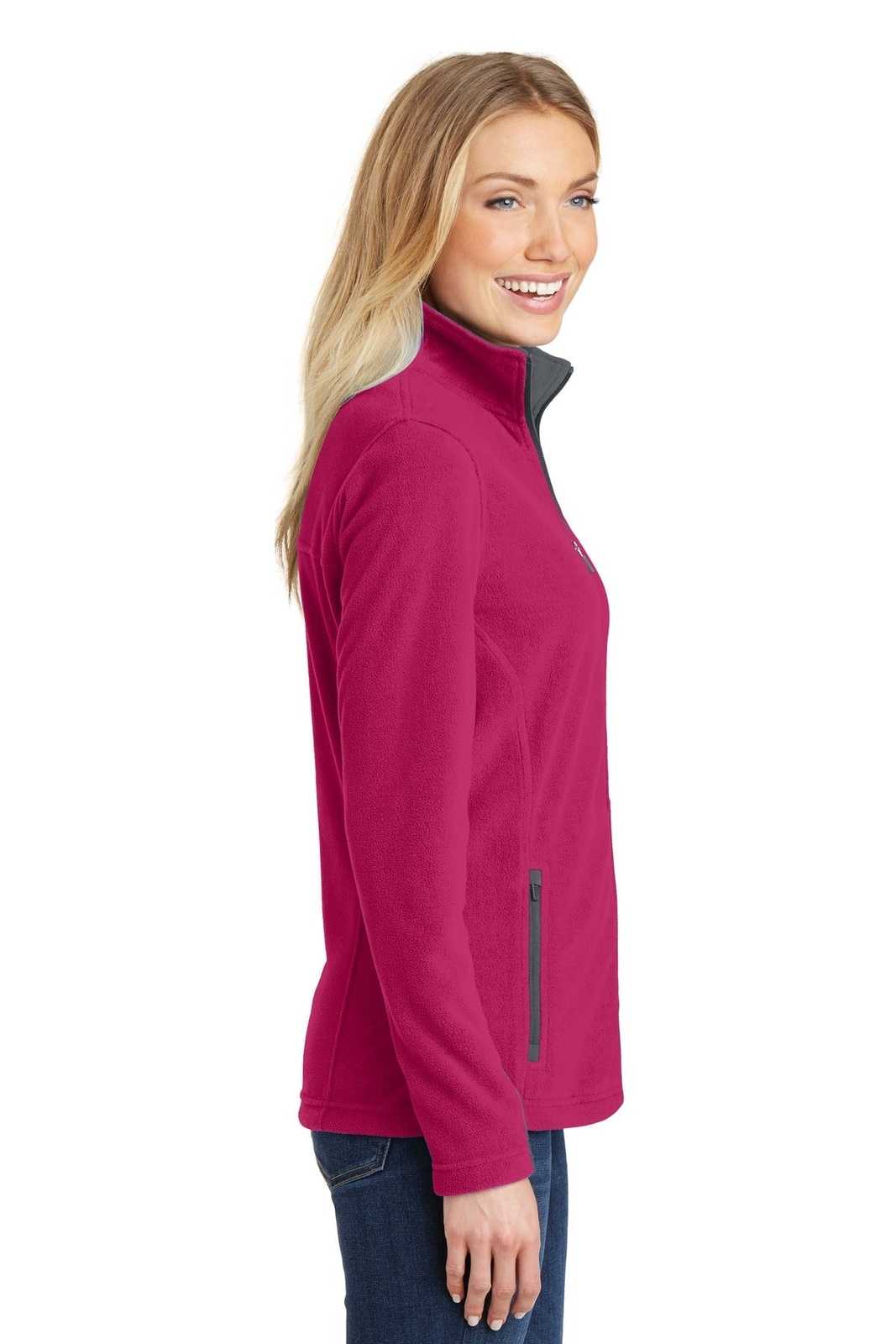 Port Authority L233 Ladies Summit Fleece Full-Zip Jacket - Dark Fuchsia Magnet - HIT a Double - 3