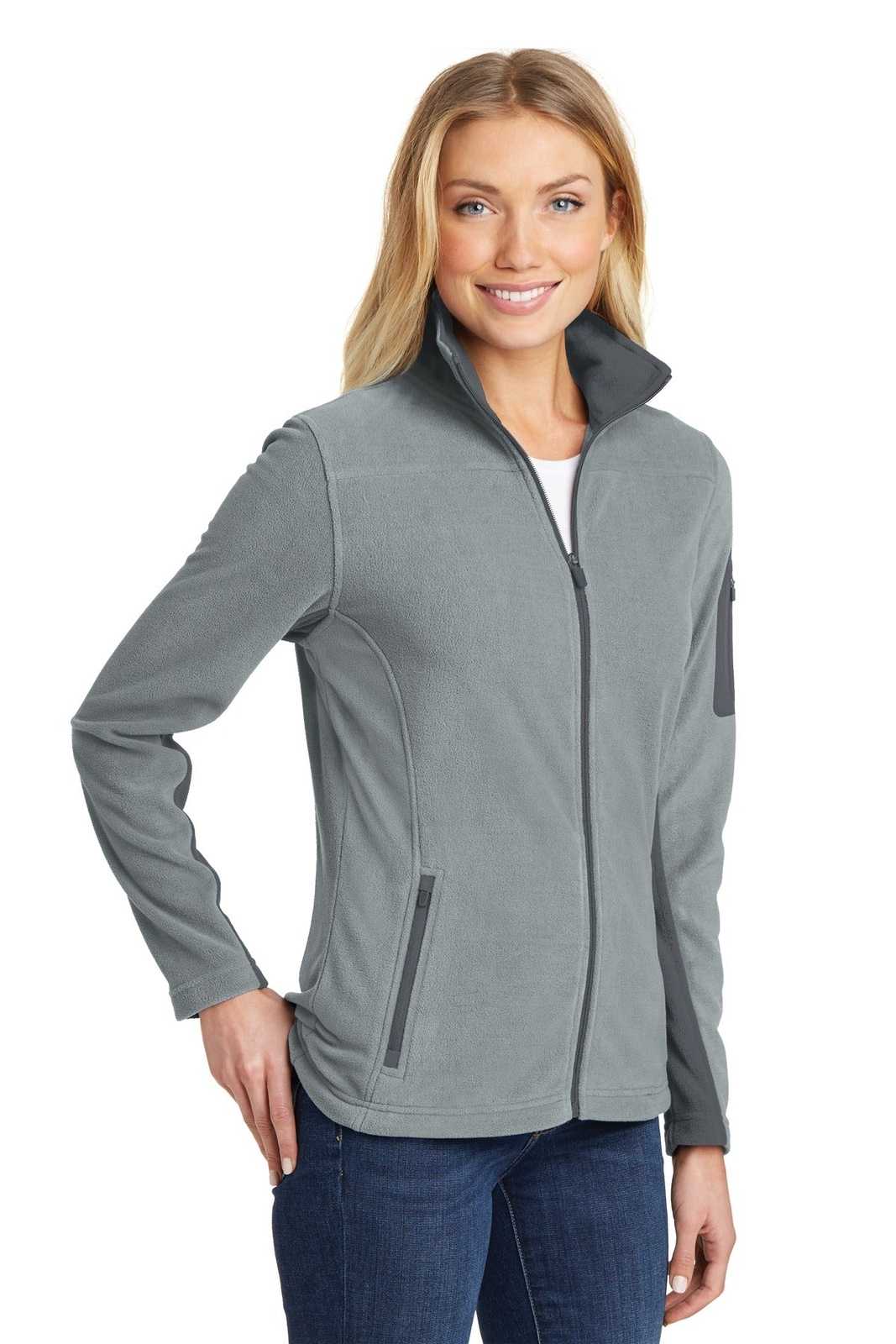 Port Authority L233 Ladies Summit Fleece Full-Zip Jacket - Frost Gray Magnet - HIT a Double - 4