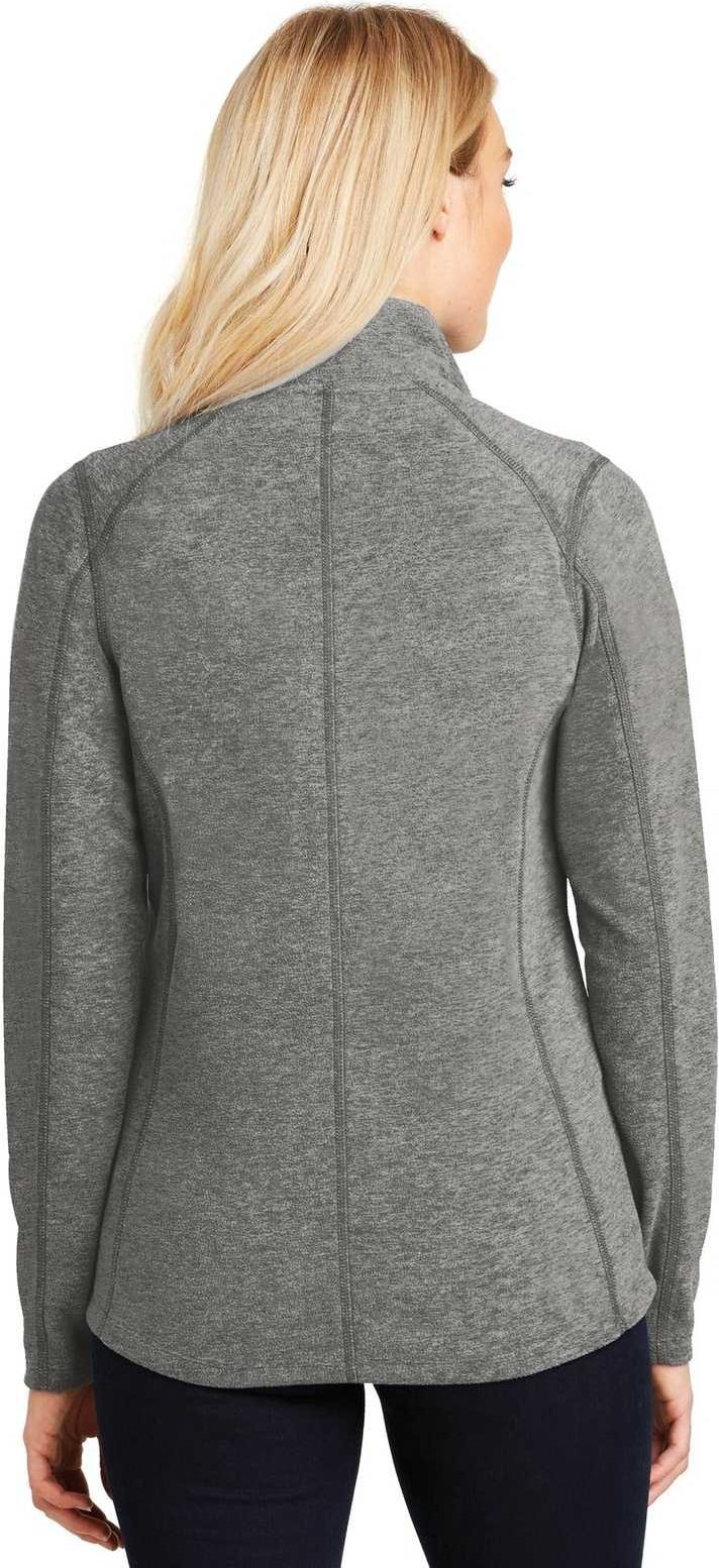 Port Authority L235 Ladies Heather Microfleece Full-Zip Jacket - Pearl Gray Heather - HIT a Double - 2