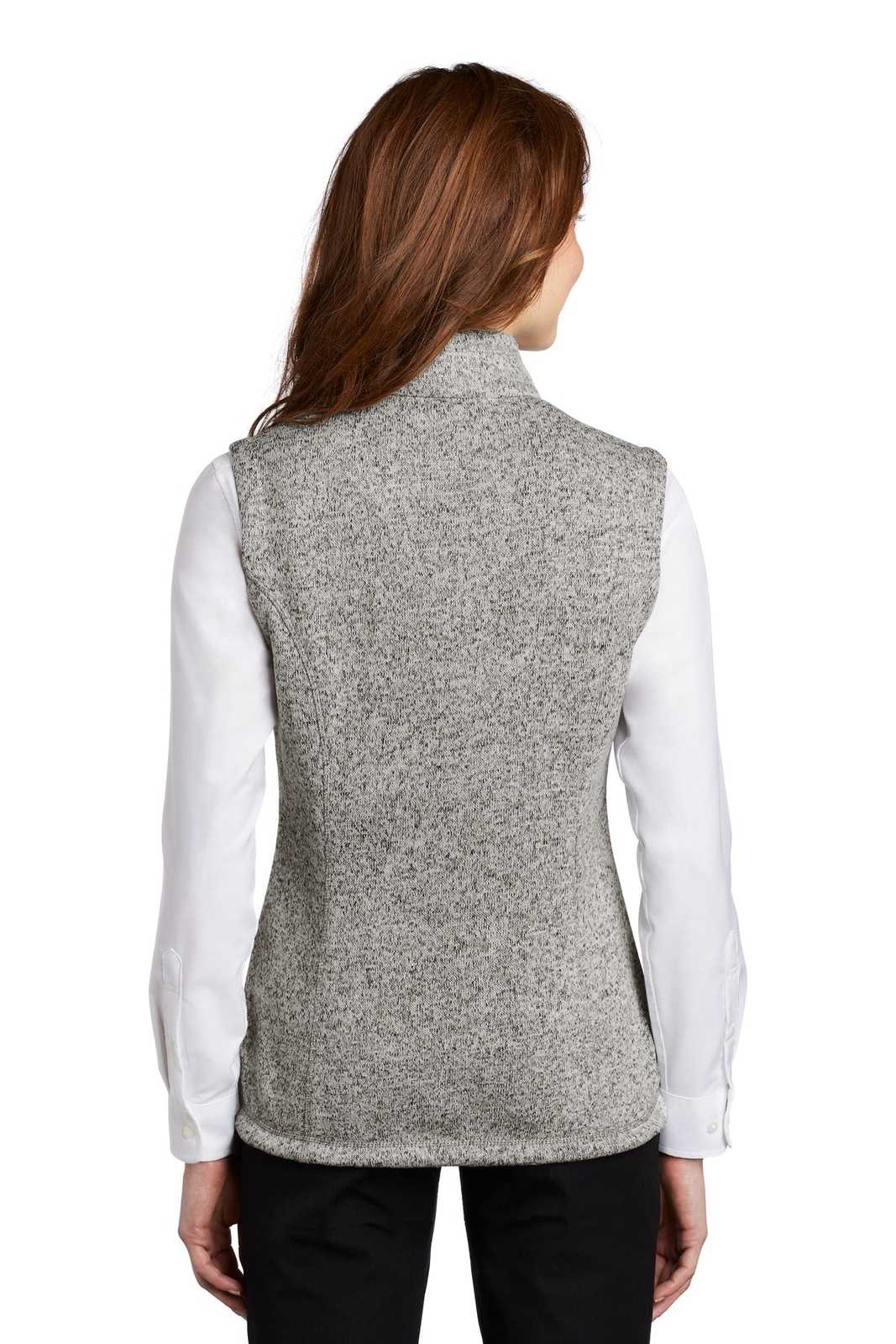 Port Authority L236 Ladies Sweater Fleece Ves - Gray Heather - HIT a Double - 2